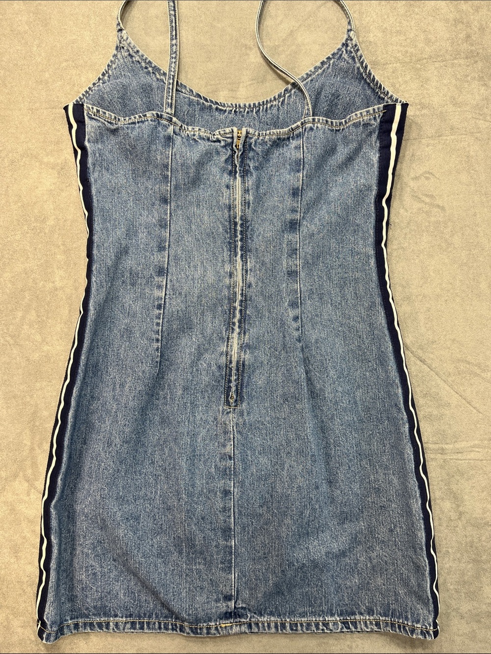 Vintage Express Bleus Denim Mini Dress USA 100% Cotton Size 5/6 Y2K - Picture 6 of 11